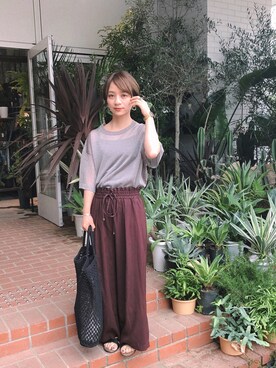 「Daniel Wellington（ダニエルウェリントン）の販売終了クラシックペティット アッシュフィールド32mm（アナログ腕時計）」を使った、hitomiさん（レディース・153cm）の夏コーディネート