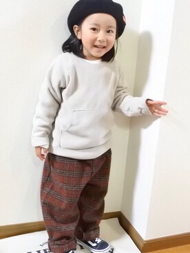 「PONY GO ROUND（ポニーゴーラウンド）のアイテム」を使った、かなよんさん（キッズ・100cm）の冬コーディネート