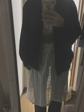 「サッシュベルト」｜「アイテム（ブルゾン）」を使った、yoshie tanakaさん（レディース・158cm）の冬コーディネート