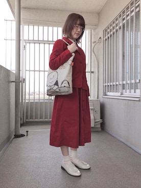 「ORiental TRaffic（オリエンタルトラフィック）のアイテム（ローファー）」を使った、モモチャンピさん（レディース・154cm）の春コーディネート