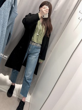 「EMODA」｜「アイテム（チェスターコート）」を使った、Rさん（レディース・165cm）の冬コーディネート