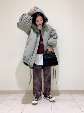 ダウンジャケット コート グリーン カーキ 緑色系 コーディネート Zozotown