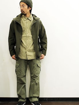 「NECESSARY or UNNECESSARY（ネセサリーオアアンネセサリー）のアイテム（ジャケット/アウター）」を使った、nakajiさん（メンズ・168cm）の冬コーディネート