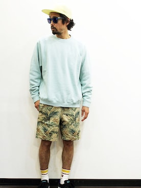 「アイテム（スウェット、その他）」を使った、nakajiさん（メンズ・168cm）の夏コーディネート