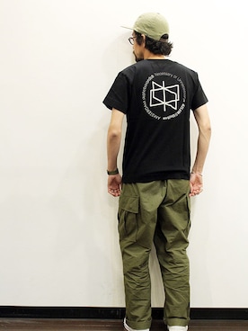 「ポケットＴシャツ」｜「アイテム（キャップ）」を使った、nakajiさん（メンズ・168cm）の夏コーディネート