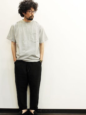 「ポケットＴシャツ」｜「アイテム（トップス）」を使った、nakajiさん（メンズ・168cm）の夏コーディネート