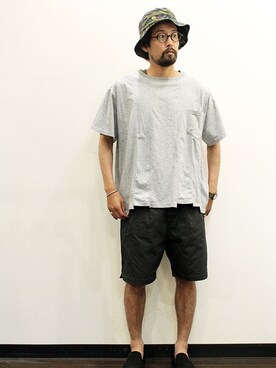 「ink（インク）のアイテム（帽子）」を使った、nakajiさん（メンズ・168cm）の夏コーディネート
