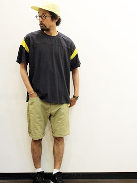 「THE FABRICのアイテム」を使った、nakajiさん（メンズ・168cm）の夏コーディネート