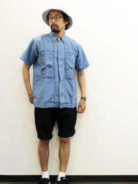 「NECESSARY or UNNECESSARY（ネセサリーオアアンネセサリー）のアイテム」を使った、nakajiさん（メンズ・168cm）の夏コーディネート