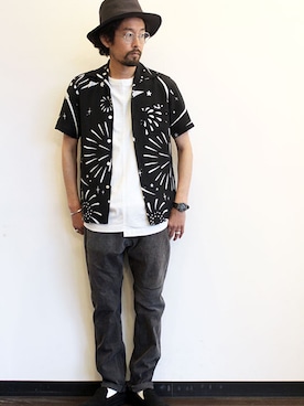 「ink（インク）のアイテム（パンツ）」を使った、nakajiさん（メンズ・168cm）の夏コーディネート