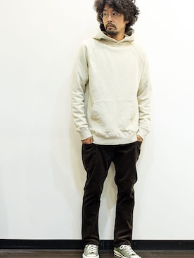 「HURRAY HURRAY（フレイフレイ）のアイテム（パンツ）」を使った、nakajiさん（メンズ・168cm）の秋コーディネート