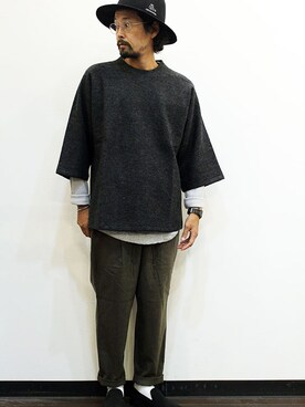 「HURRAY HURRAY（フレイフレイ）のアイテム」を使った、nakajiさん（メンズ・168cm）の秋コーディネート