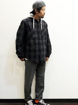 「Hexico（ヘキシコ）のアイテム」を使った、nakajiさん（メンズ・168cm）の秋コーディネート