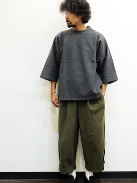 「MANEBU（マネブ）のアイテム」を使った、nakajiさん（メンズ・168cm）の秋コーディネート