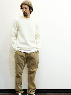 「アイテム（シューズ、ブルー系）」を使った、nakajiさん（メンズ・168cm）の秋コーディネート