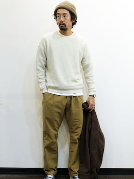 「THE FABRICのアイテム」を使った、nakajiさん（メンズ・168cm）の冬コーディネート