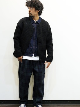 「ウールパンツ」｜「アイテム（ジャケット/アウター）」を使った、nakajiさん（メンズ・168cm）の冬コーディネート