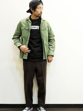 「アイテム（シューズ、ブルー系）」を使った、nakajiさん（メンズ・168cm）の冬コーディネート