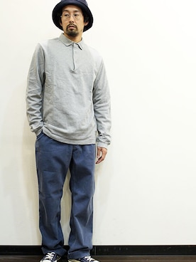 「NECESSARY or UNNECESSARY（ネセサリーオアアンネセサリー）のアイテム（帽子）」を使った、nakajiさん（メンズ・168cm）の冬コーディネート