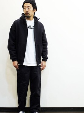 「NECESSARY or UNNECESSARY（ネセサリーオアアンネセサリー）のアイテム（パンツ）」を使った、nakajiさん（メンズ・168cm）の冬コーディネート