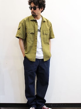 「NECESSARY or UNNECESSARY（ネセサリーオアアンネセサリー）のアイテム（パンツ）」を使った、nakajiさん（メンズ・168cm）の春コーディネート