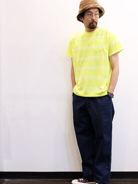 「NECESSARY or UNNECESSARY（ネセサリーオアアンネセサリー）のアイテム（パンツ）」を使った、nakajiさん（メンズ・168cm）の春コーディネート