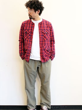 「NECESSARY or UNNECESSARY（ネセサリーオアアンネセサリー）のアイテム（ジャケット/アウター）」を使った、nakajiさん（メンズ・168cm）の春コーディネート