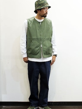「NECESSARY or UNNECESSARY（ネセサリーオアアンネセサリー）のアイテム（パンツ）」を使った、nakajiさん（メンズ・168cm）の春コーディネート