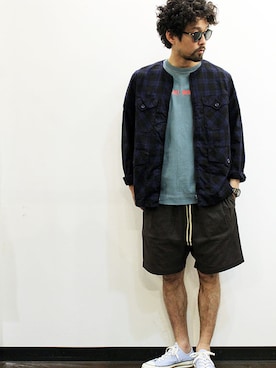 「NECESSARY or UNNECESSARY（ネセサリーオアアンネセサリー）のアイテム（ジャケット/アウター）」を使った、nakajiさん（メンズ・168cm）の春コーディネート