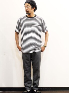 「MANEBU（マネブ）のアイテム（シューズ）」を使った、nakajiさん（メンズ・168cm）の夏コーディネート