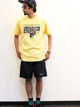 「ワイドシルエット」｜「アイテム（帽子）」を使った、nakajiさん（メンズ・168cm）の夏コーディネート