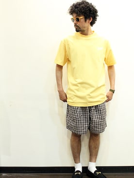 「MANEBU（マネブ）のアイテム（シューズ）」を使った、nakajiさん（メンズ・168cm）の夏コーディネート