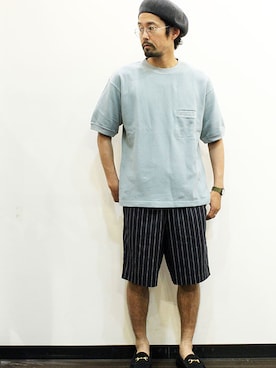 「MANEBU（マネブ）のアイテム（シューズ）」を使った、nakajiさん（メンズ・168cm）の夏コーディネート