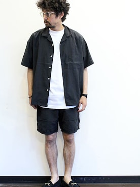 「MANEBU（マネブ）のアイテム（シューズ）」を使った、nakajiさん（メンズ・168cm）の夏コーディネート