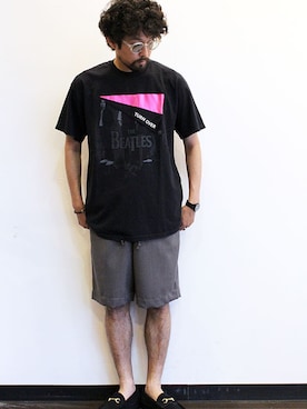 「MANEBU（マネブ）のアイテム（シューズ）」を使った、nakajiさん（メンズ・168cm）の夏コーディネート