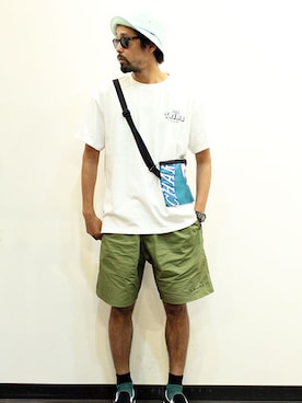 「COOCHUCAMP（クーチューキャンプ）のアイテム」を使った、nakajiさん（メンズ・168cm）の夏コーディネート