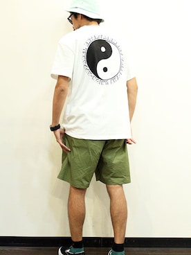 「THE FABRICのアイテム」を使った、nakajiさん（メンズ・168cm）の夏コーディネート