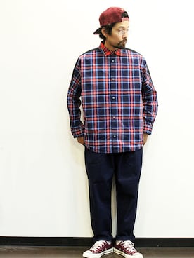 「ink（インク）のアイテム（キャップ）」を使った、nakajiさん（メンズ・168cm）の秋コーディネート