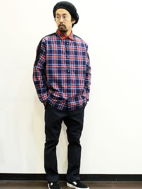 「HURRAY HURRAY（フレイフレイ）のアイテム（パンツ）」を使った、nakajiさん（メンズ・168cm）の秋コーディネート