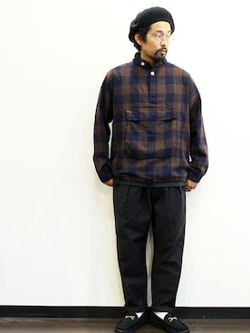 「MANEBU（マネブ）のアイテム（シューズ）」を使った、nakajiさん（メンズ・168cm）の秋コーディネート