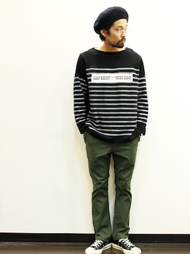 「HURRAY HURRAY（フレイフレイ）のアイテム」を使った、nakajiさん（メンズ・168cm）の秋コーディネート