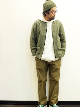 「NECESSARY or UNNECESSARY（ネセサリーオアアンネセサリー）のアイテム（パンツ）」を使った、nakajiさん（メンズ・168cm）の秋コーディネート