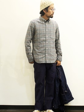 「NECESSARY or UNNECESSARY（ネセサリーオアアンネセサリー）のアイテム（パンツ）」を使った、nakajiさん（メンズ・168cm）の秋コーディネート