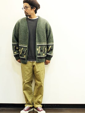 「アイテム（シューズ、グリーン系）」を使った、nakajiさん（メンズ・168cm）の秋コーディネート