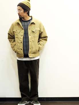 「TOWNCRAFT（タウンクラフト）のアイテム（ニット/セーター）」を使った、nakajiさん（メンズ・168cm）の冬コーディネート