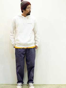 「NECESSARY or UNNECESSARY（ネセサリーオアアンネセサリー）のアイテム」を使った、nakajiさん（メンズ・168cm）の冬コーディネート