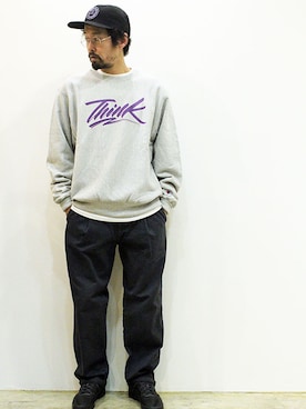 「NECESSARY or UNNECESSARY（ネセサリーオアアンネセサリー）のアイテム（帽子）」を使った、nakajiさん（メンズ・168cm）の冬コーディネート