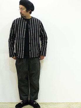「MANEBU（マネブ）のアイテム（シューズ）」を使った、nakajiさん（メンズ・168cm）の春コーディネート