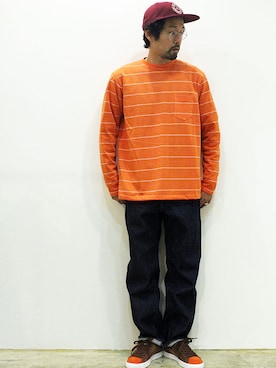 「NECESSARY or UNNECESSARY（ネセサリーオアアンネセサリー）のアイテム（帽子）」を使った、nakajiさん（メンズ・168cm）の春コーディネート