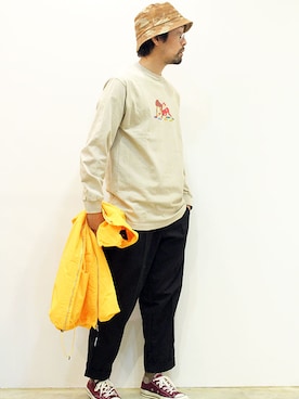 「THE UNION（ザユニオン）のアイテム」を使った、nakajiさん（メンズ・168cm）の春コーディネート
